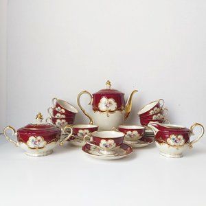 SOLD: OR BEST OFFER! 23pcs Vintage Johann Haviland Bavaria Hand Painted Tea set